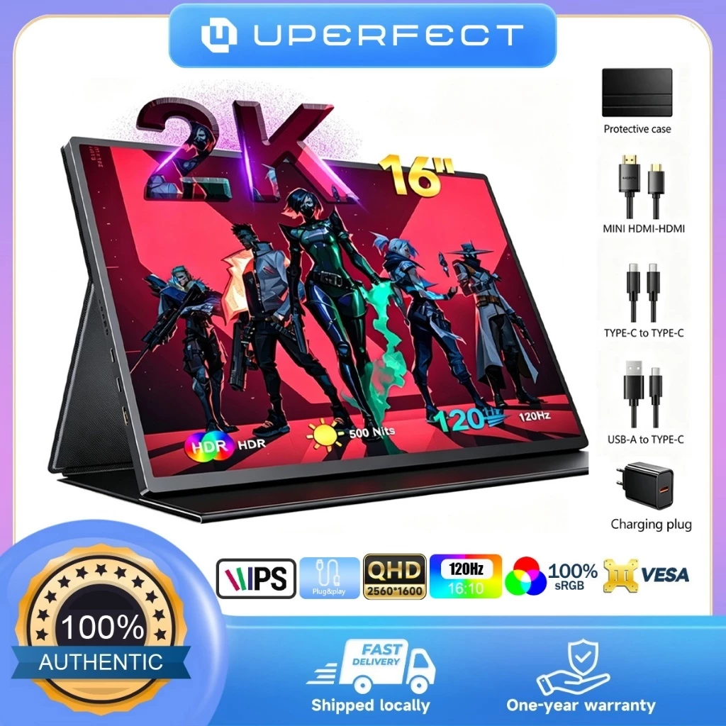 UPERFECT Touch Portable Monitor 15.6/16/18.5inch 1080P/2K/60HZ/120HZ/144HZ External Display LCD Type C HDMI...