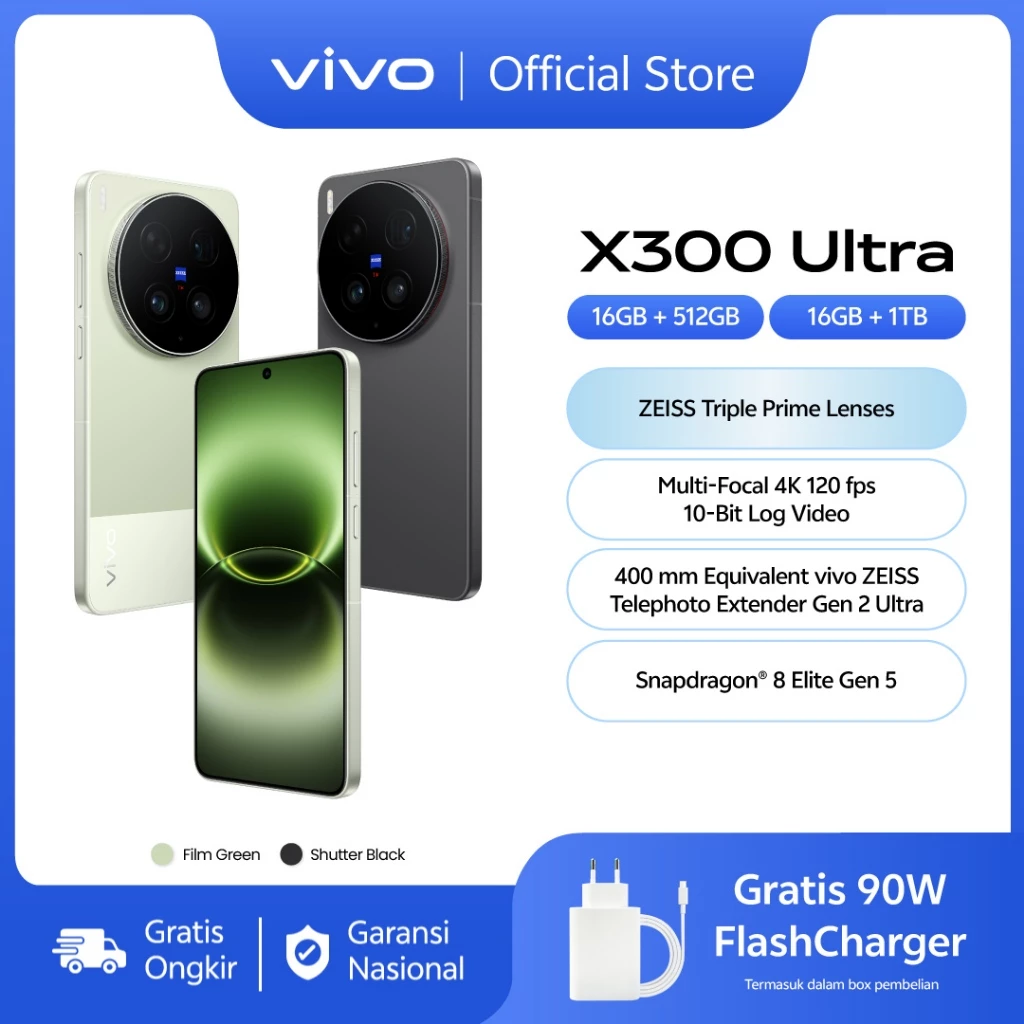 [NEW LAUNCH] vivo X300 Ultra, ZEISS Triple Prime Lenses, Multi-Focal 4K 120 fps 10-Bit LogVideo, 400mm Equivalent ZEISS Telephoto...