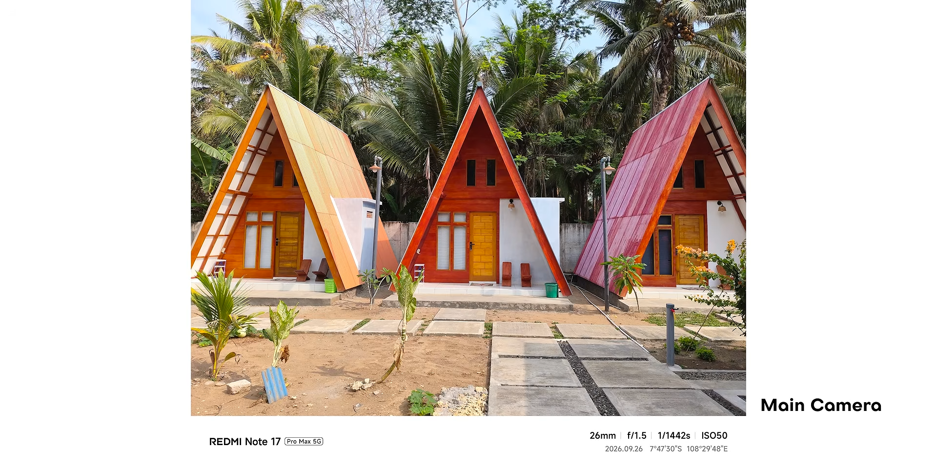Hasil foto bungalow dengan main camera Redmi Note 17 Pro Max