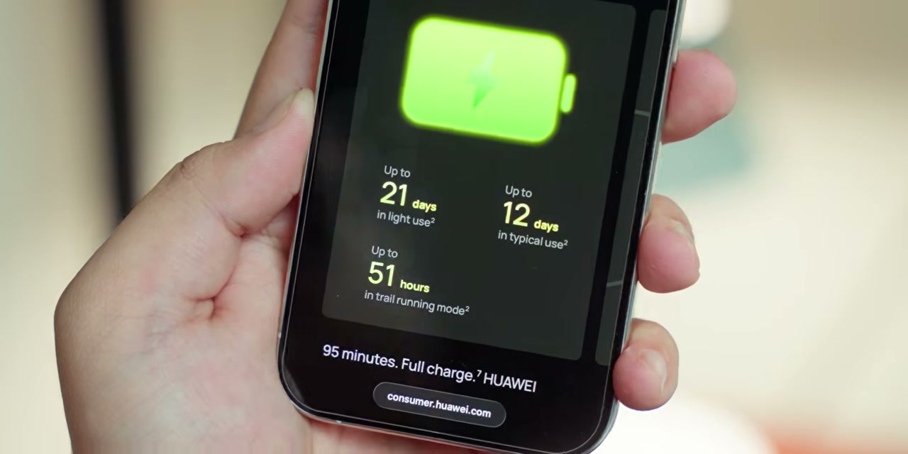 Informasi daya tahan baterai HUAWEI Watch GT 7 Pro pada ponsel