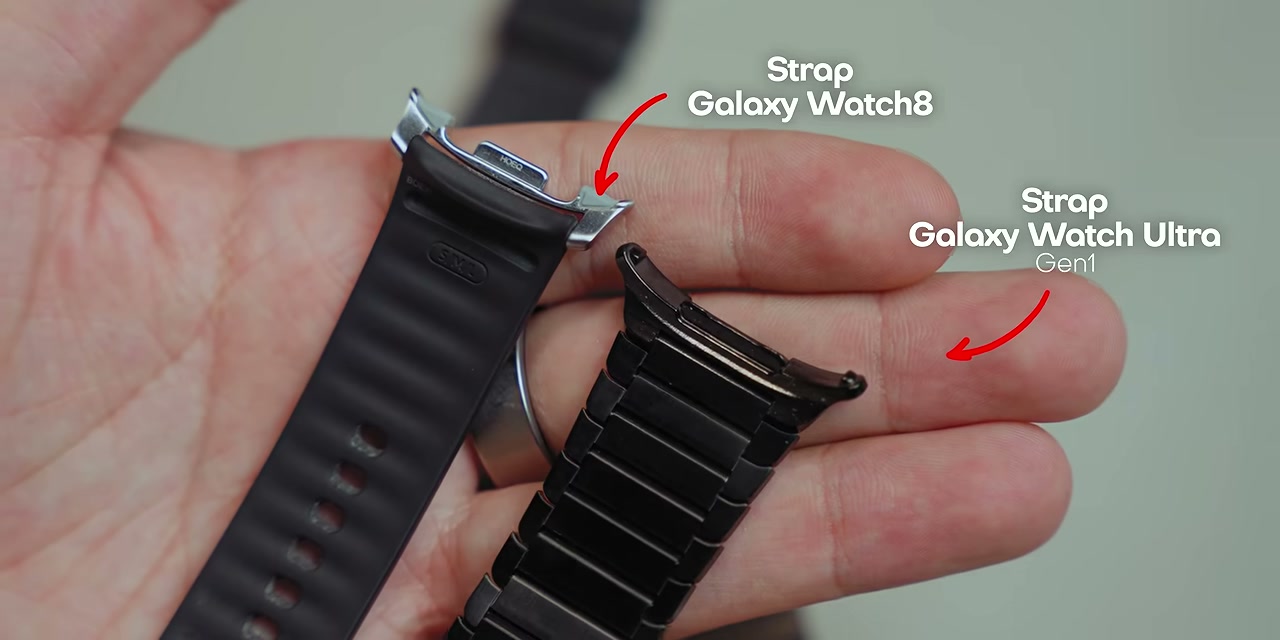 Perbandingan strap Galaxy Watch8 dengan strap Galaxy Watch Ultra Gen1