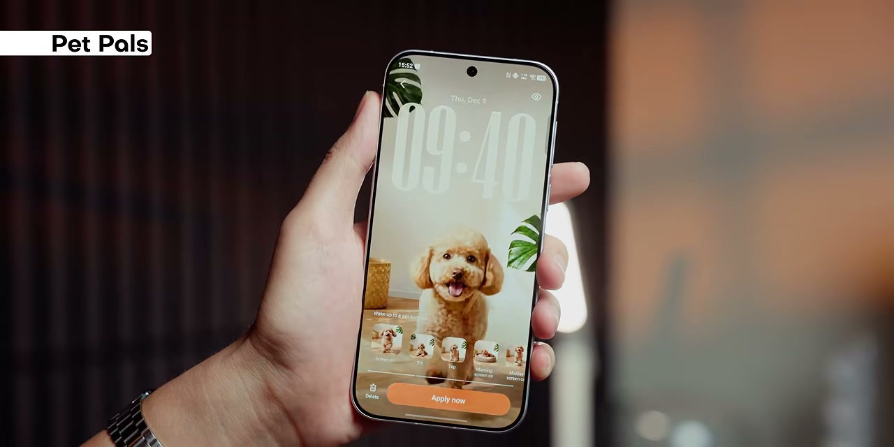 Tampilan layar kunci OriginOS 7 dengan fitur Pet Pals