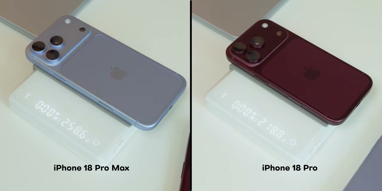Perbandingan bobot iPhone 18 Pro Max dengan iPhone 18 Pro