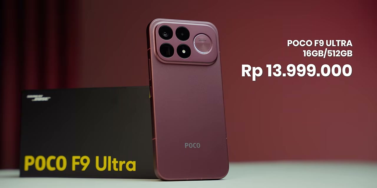 POCO F9 Ultra varian Dark Cherry dengan harga Rp 13.999.000