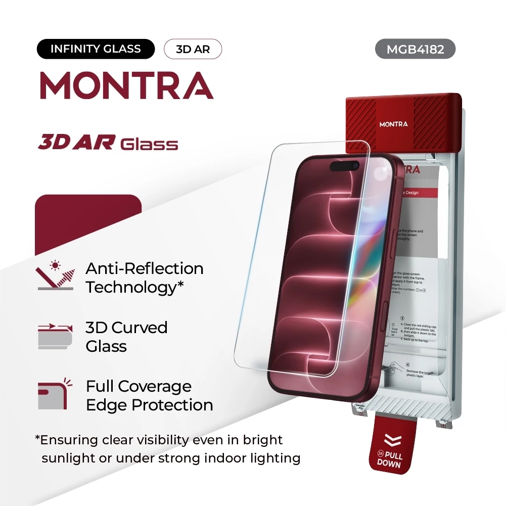 Montra Temperedglass for iPhone 18 - Infinity Glass 3D AR / Snapglass AR Privacy & AR Glass for iPhone 18 17 Pro Promax with Anti...