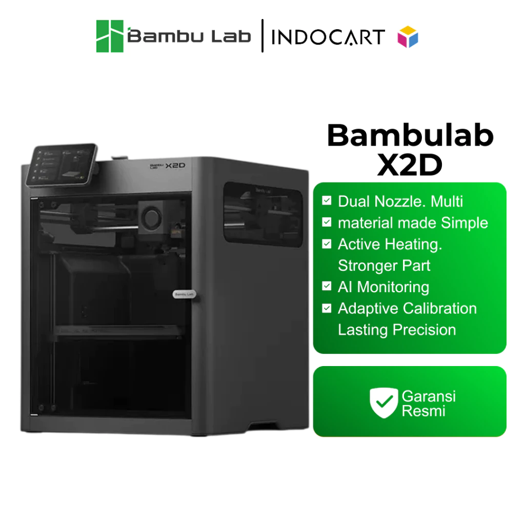 IndoCart BambuLab X2D Dual Nozzle Multi Material Filament 3D Printer With AMS 2 Pro ( 100% NEW. NEVER SELL REFURBISHED UNIT ! )