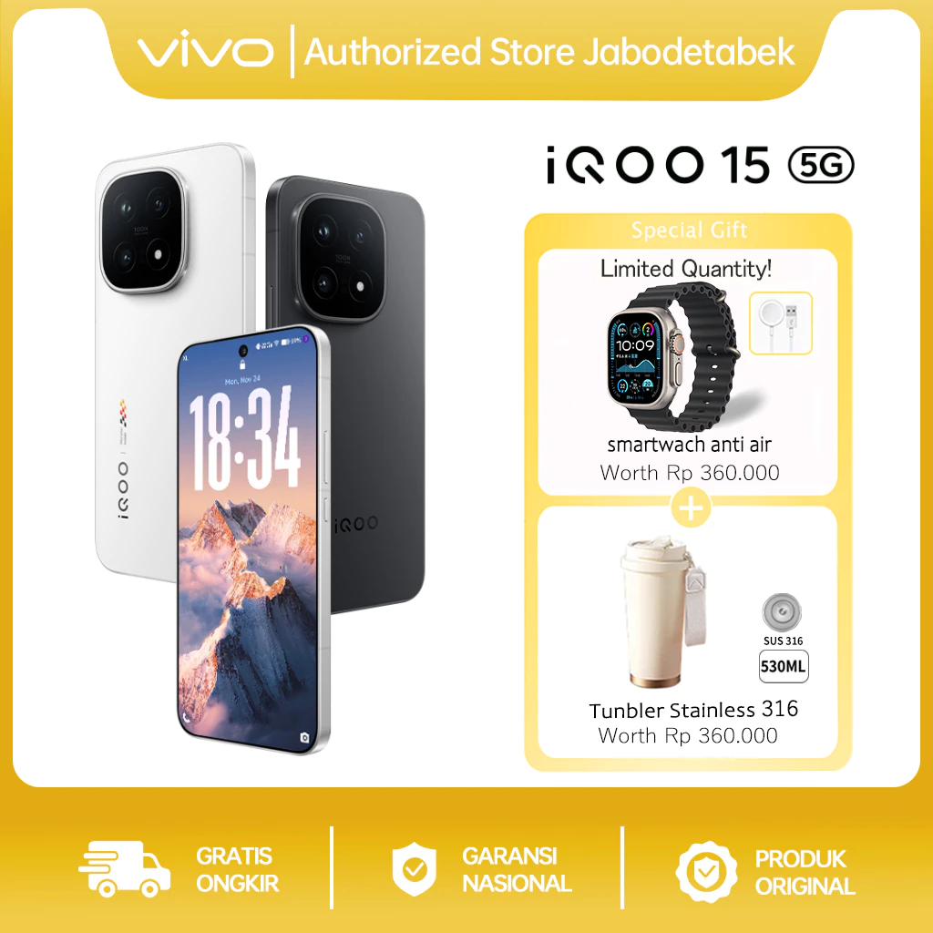 vivo IQOO 15 Snapdragon®8 Elite Gen 5 & Supercomputing Chip Q3, OLED DISPLAY, 50MP SonyPersicope Telephoto, 7000 mAh, Origin OS...