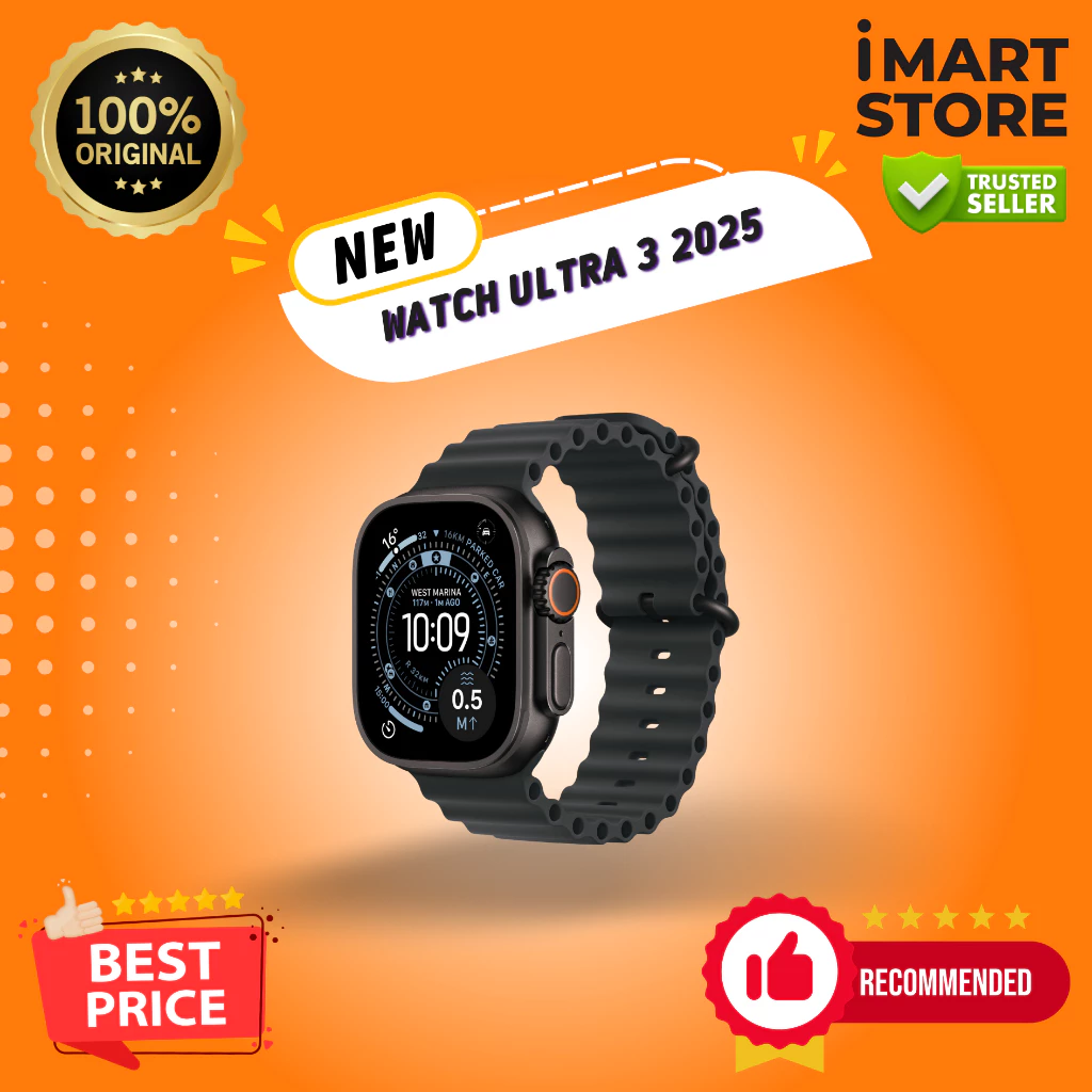 i Watch Ultra 3 (2025) 49mm Black Ocean Band Grs 1 Tahun